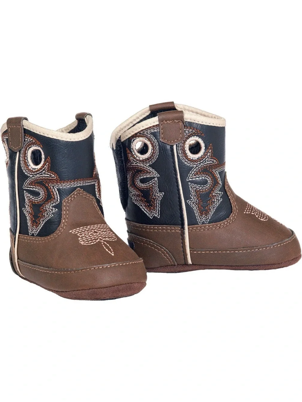 Double Barrel baby cowboy boots infant bucker western velcro square toe